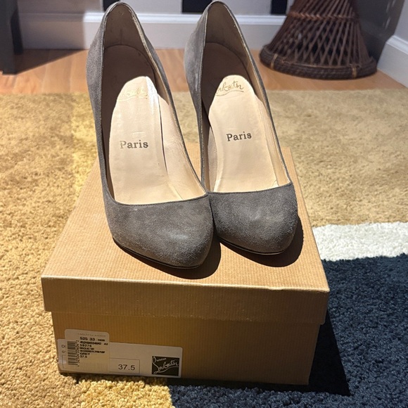 Christian Louboutin Charcoal Suede Heels